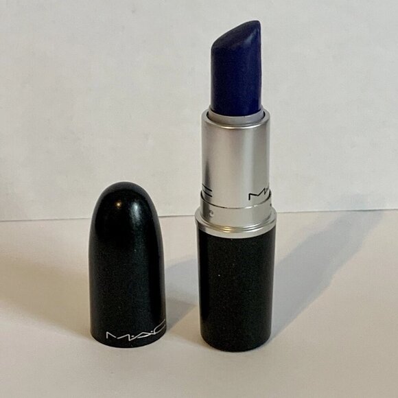 MAC 'Matte Royal' Matte Cobalt Blue Lipstick Limited Edition ** USED** Rare - Picture 5 of 6